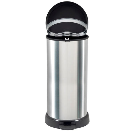 Poubelle à pédale Curver Decobin ovale 40l argent noir