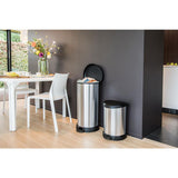 Poubelle à pédale Curver Decobin ovale 40l argent noir