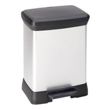 Curver curver pedal bin deco rectangular 30 l silver färgade