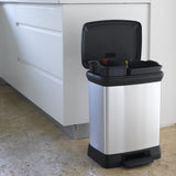 Curver curver pedal bin deco duo 10+18 l silver färgad