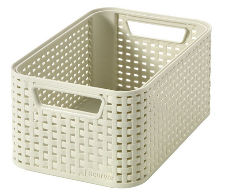 Panier style Curver s style rotin ivoire 12,9x28,5x19,4cm