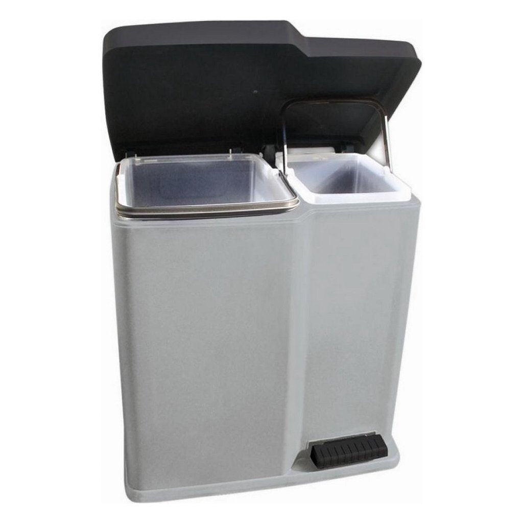 Curver curver pedal bin deco med inre hinkar 15+6 l ljusgrå