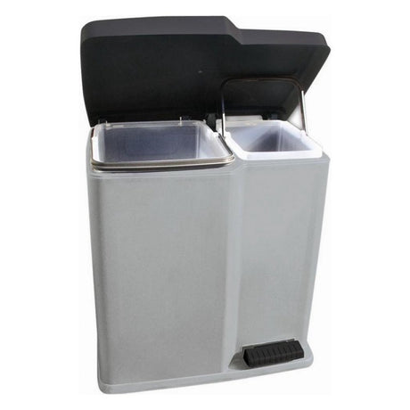 Curver curver pedal bin deco med inre hinkar 15+6 l ljusgrå