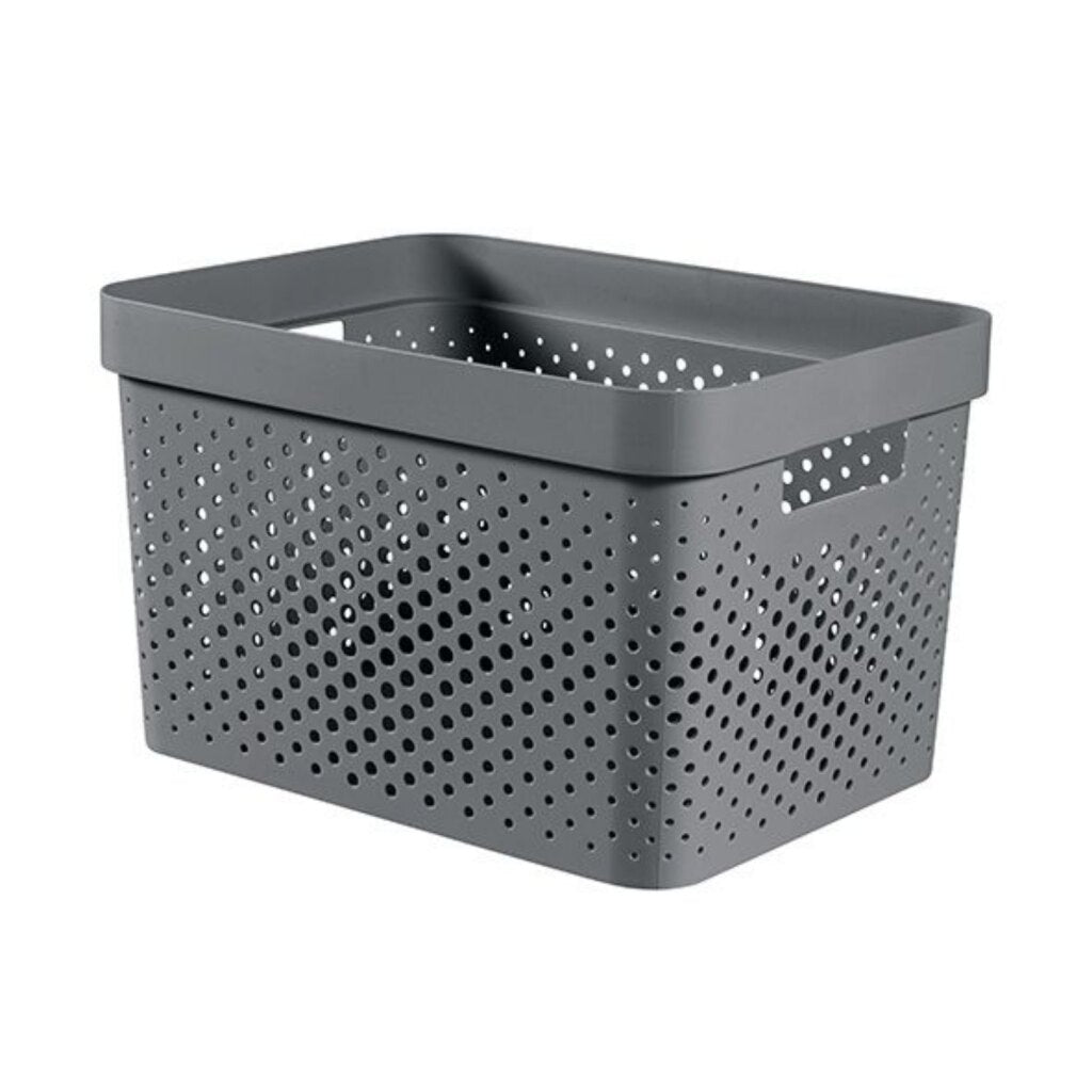Curver infinity dots panier de rangement 17 l anthracite