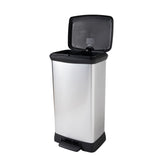 Curver Decobin Duo Pedal Bin 23L + 23L Silver Metallic