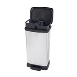 Curver Decobin Duo Pedal Bin 23L + 23L Silver Metallic