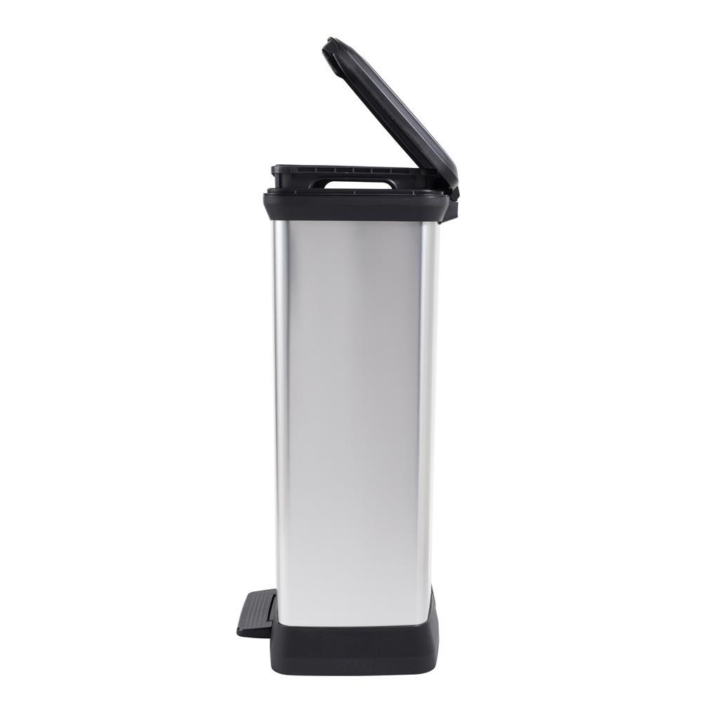 Curver Decobin Duo Pedal Bin 23L + 23L Silver Metallic