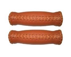 Velo Handle leather 128mm brown soft, moisture -regulating, damping