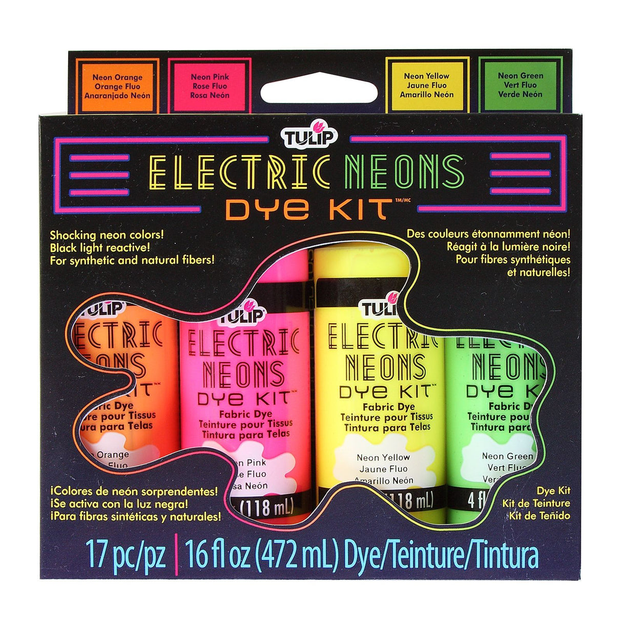 Tulipe tie-dye en une étape tulipe • set tie-dye 118ml néon 4 couleurs