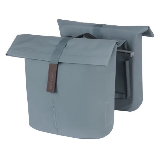 Basil sac city double mik cuir vegan | bleu graphite 32l
