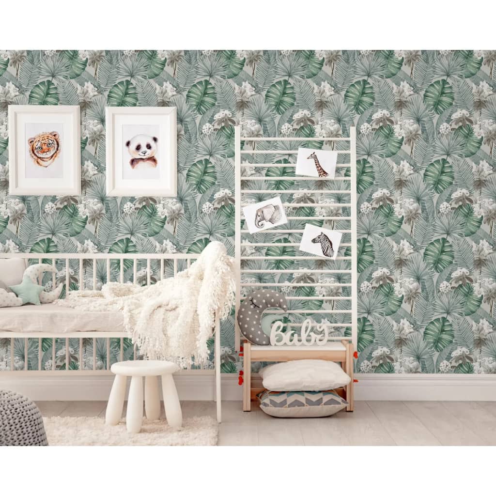 Fond d'écran des wallcoverings hollandais eden gris et vert clair
