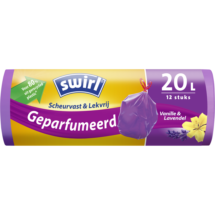 Sac poubelle à pédale Swirl cordon parfumé 20l 12 pièces
