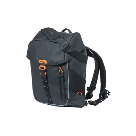 Basil Miles Tarpaulin Bicycle Sac à dos - Sac à dos noir étanche pour hommes et femmes, 17 litres de contenu