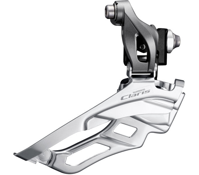 Shimano Voorkerailleur 3 x 8-speed Claris FD-R2030 Ø34.9 mm clamp with adapter Ø31.8 28.6 mm down-pull 63-66 ° corner 46-52t gray