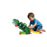 Jouets dinosaures transporteur Kiddygo sans marque avec 2 voitures moulées sous pression et piste de course.