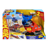 Hot Wheels City - Véhicule de transport ultime double dragon et 2 petites voitures