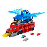 Hot Wheels City - Véhicule de transport ultime double dragon et 2 petites voitures
