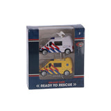 Véhicule de service d'urgence moulé sous pression Rapid Wheels 2 pièces assorties