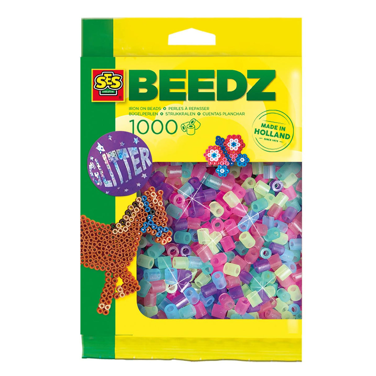 SES Iron Beads Mix Glitter, 1000st.