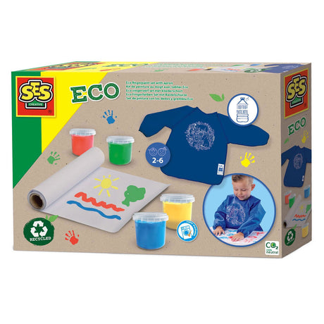 Ses creative ses eco ensemble de peinture au doigt avec tablier de désordre