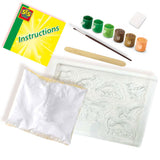 Ses creative - moulage et peinture - monde des dinosaures - séchage rapide - avec moules, plâtre, peinture, pinceau, spatule et éponge - bricolage pour garçons - jouets dinosaures