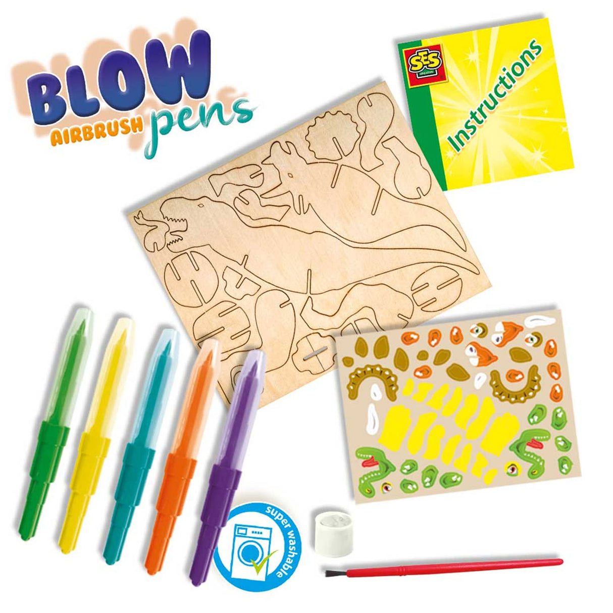 Ses creative ses soufflet aérographe stylos dinosaures