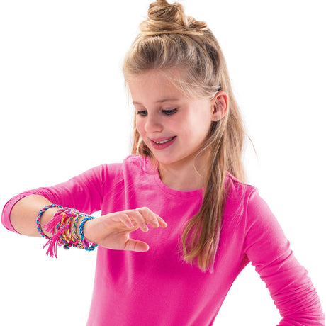 Ses creative - hobby rose - bracelets d'amitié bff - crafting girls - confection de bracelets - 4 couleurs - à partir de 5 ans