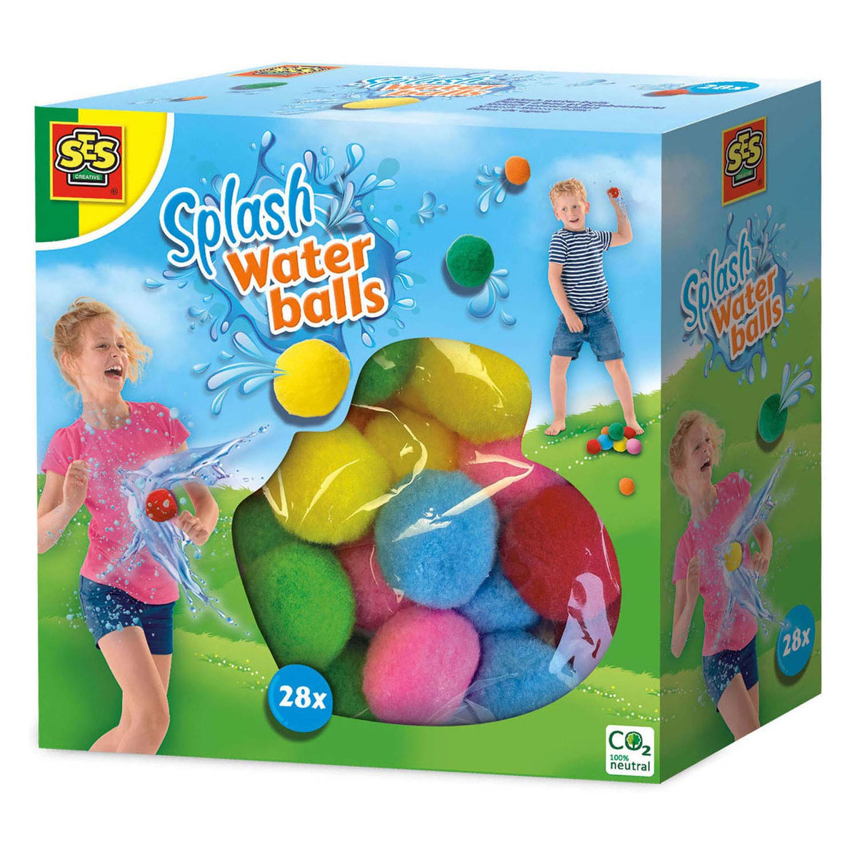 Ses creative ses - boules d'eau éclaboussantes - ballons d'eau réutilisables - peuvent être utilisés secs et humides - couleurs gaies - 28 boules par ensemble - alternative aux ballons d'eau - jeux d'été en plein air - jouets de piscine
