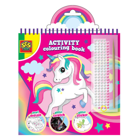 Ses creative ses biche livre de coloriage paillettes 3 en 1