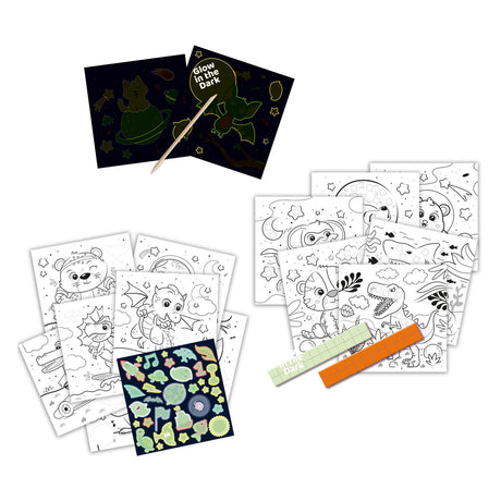 Livre de coloriage Ses biche qui brille dans le noir 3en1