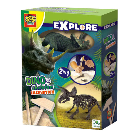 SES Explorez Dino et Squelette excavé 2in1 - Triceratops