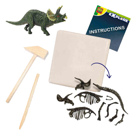 SES Explorez Dino et Squelette excavé 2in1 - Triceratops