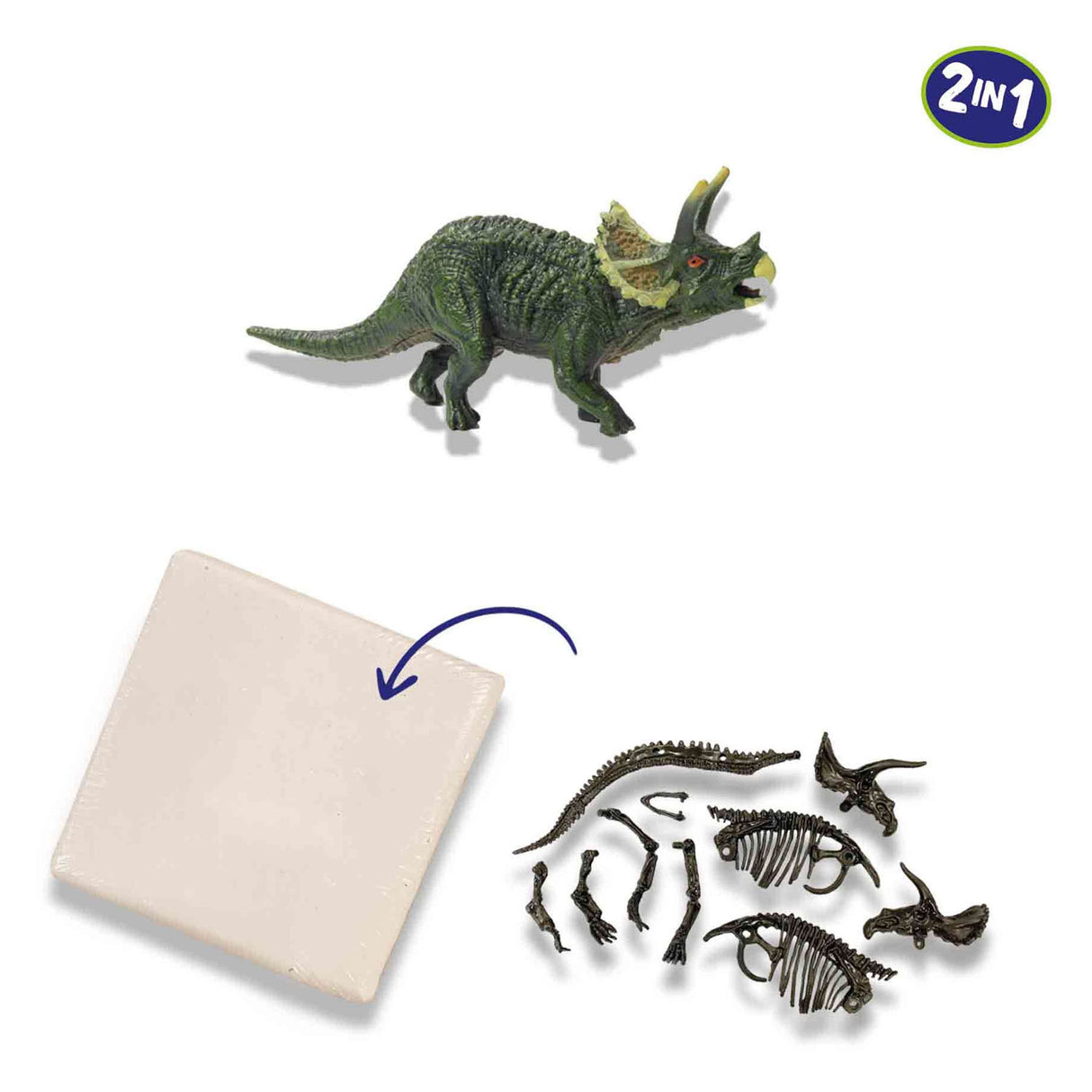 SES Explorez Dino et Squelette excavé 2in1 - Triceratops