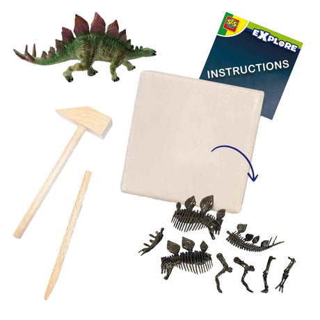 SES Explorez Dino et Squelette fouillé 2in1-Stegosaurus