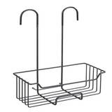 Wenko doucherek milo rvs zwart 25x36cm - zonder boren - doucherekje hangend - douchemand - douchecaddy ophangbaar
