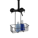 Wenko doucherek milo rvs zwart 25x36cm - zonder boren - doucherekje hangend - douchemand - douchecaddy ophangbaar