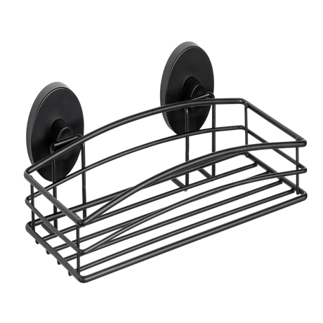 Wenko vacuum-loc doucherek mat zwart 26x15cm - douchemand - bevestigen zonder boren