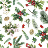 Serviette Ambiente 33cm verdure d'hiver blanc