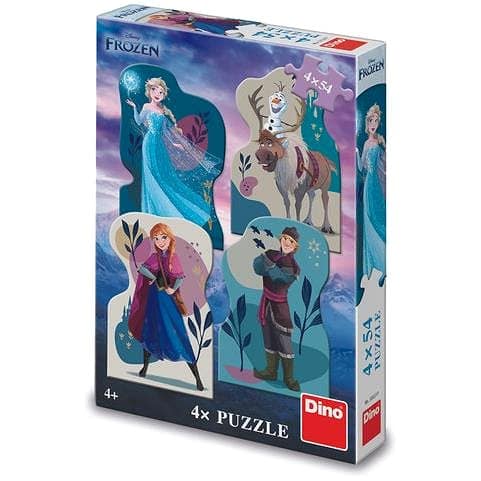 Puzzle dinosaure Dinotoys - Disney La Reine des Neiges - 4 x 54 pièces