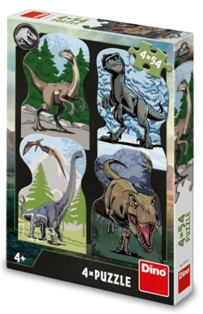 Puzzle dinosaure Dinotoys 4 x 54 pièces de votre dinosaure préféré