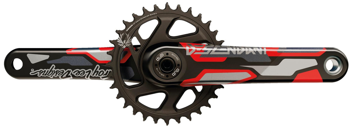 Pédalier Truvativ descendant troy lee design eagle pédalier truv.desc.troy lee des.eagle 165mm rouge