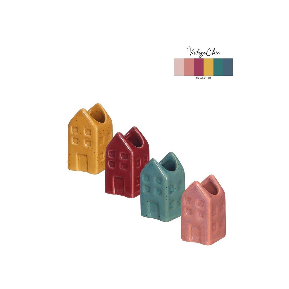 Idées 4 saisons vase à fleurs maison amsterdam 3x3x8cm 4 assortis