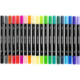 Marqueurs textiles Creativ company, largeur de trait 2,3 + 3,6 mm, couleurs standards, 20 pièces, 1 boîte