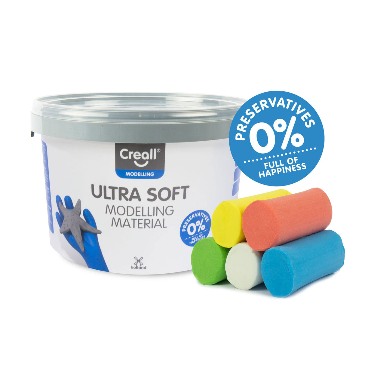 Creall couleur argile ultra douce - 5 couleurs d'argile - 1100 gr.