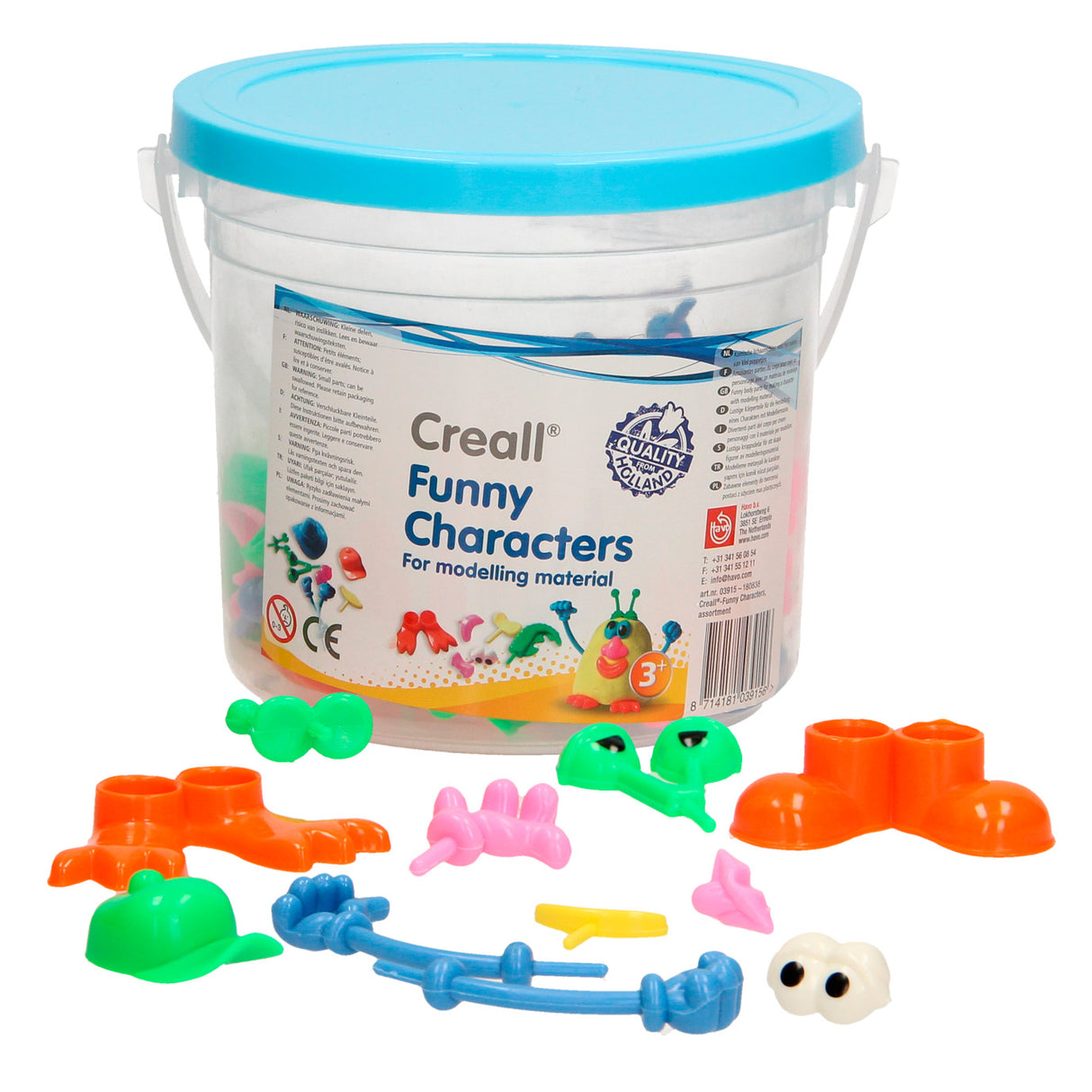 Accessoires en argile pour personnages amusants Creall, 130 pcs