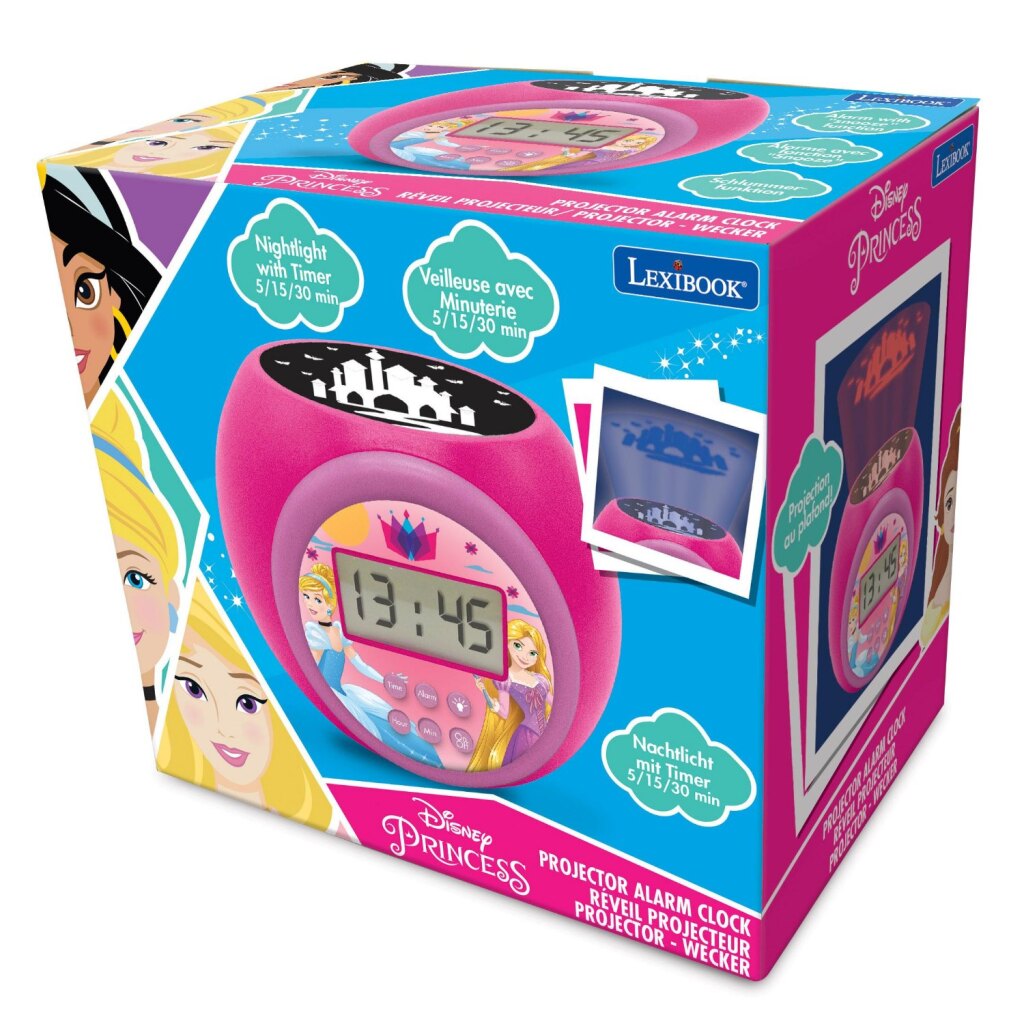 Disney Princess Projector Wekker Pink