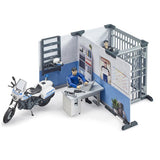 Commissariat de police Bruder bworld avec moto de police