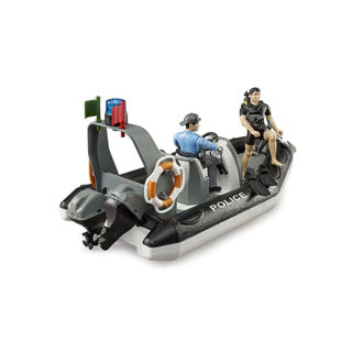 Police Bruder Boat gonflable avec lumière et son