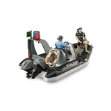 Police Bruder Boat gonflable avec lumière et son