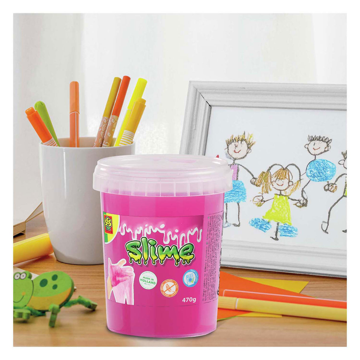 Ses creative ses slime - rose fluo 470g